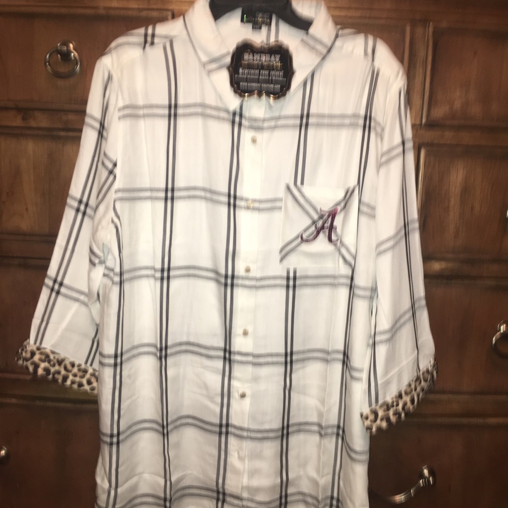 Alabama Football "GameDay" Plaid Button Down Top