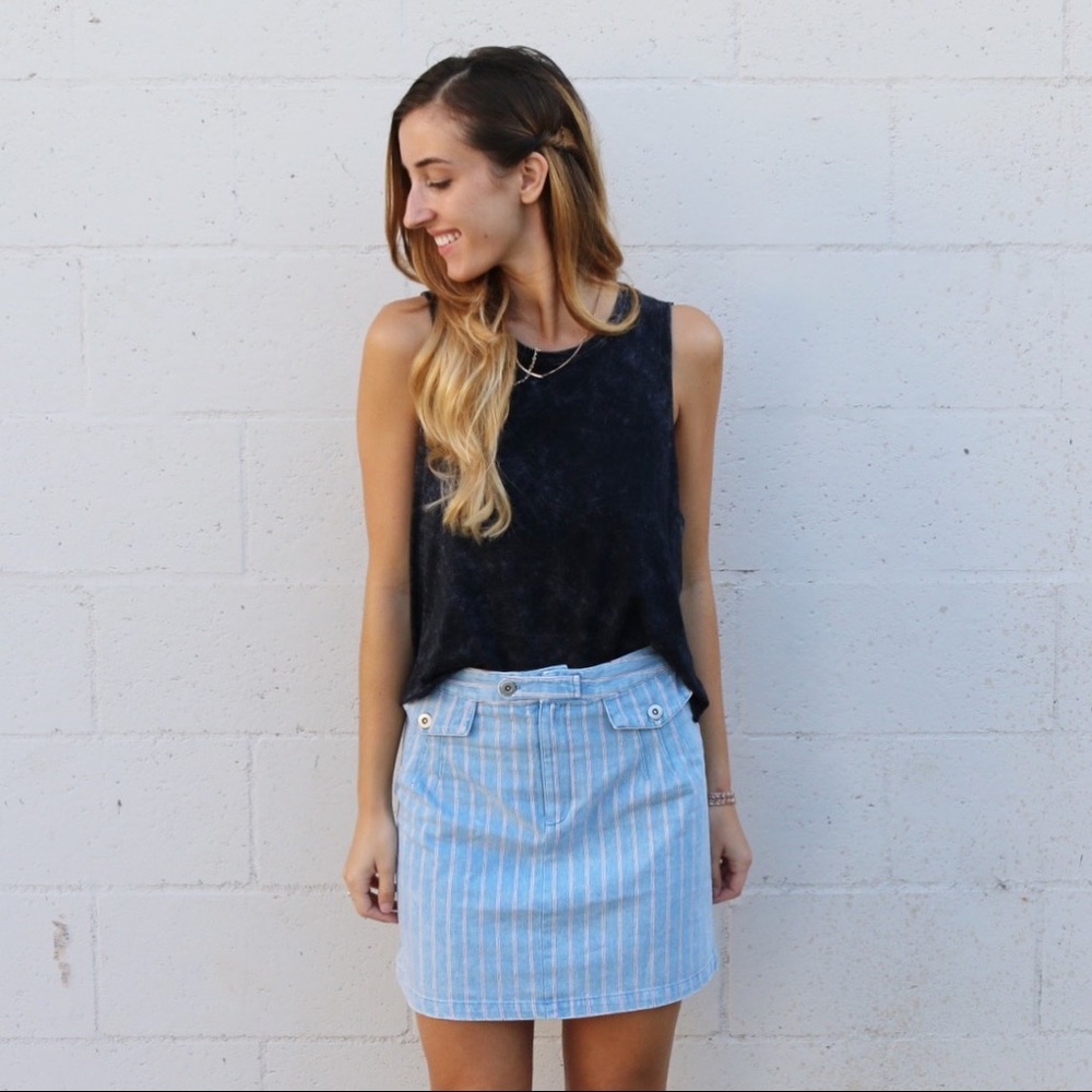 striped denim skirt - Picture 1 of 5