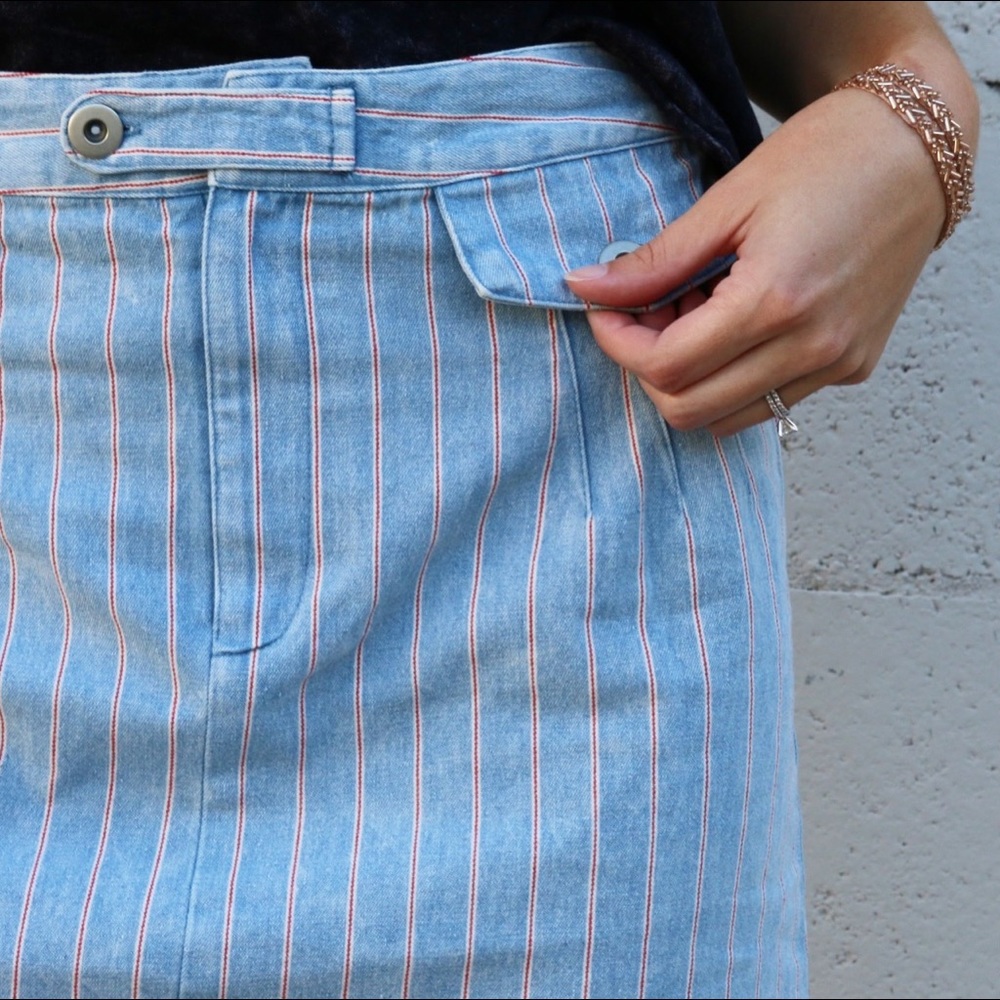 striped denim skirt - Picture 3 of 5