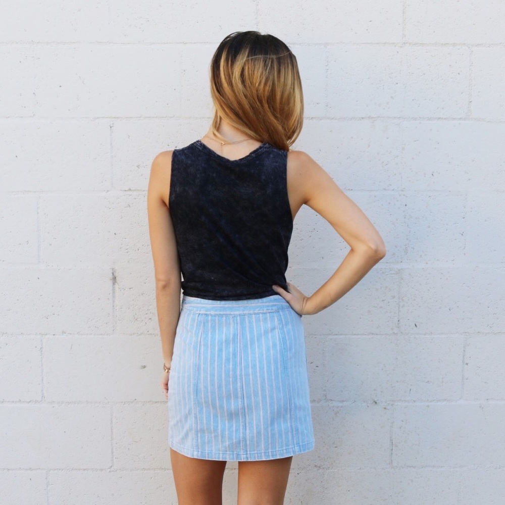 striped denim skirt - Picture 2 of 5
