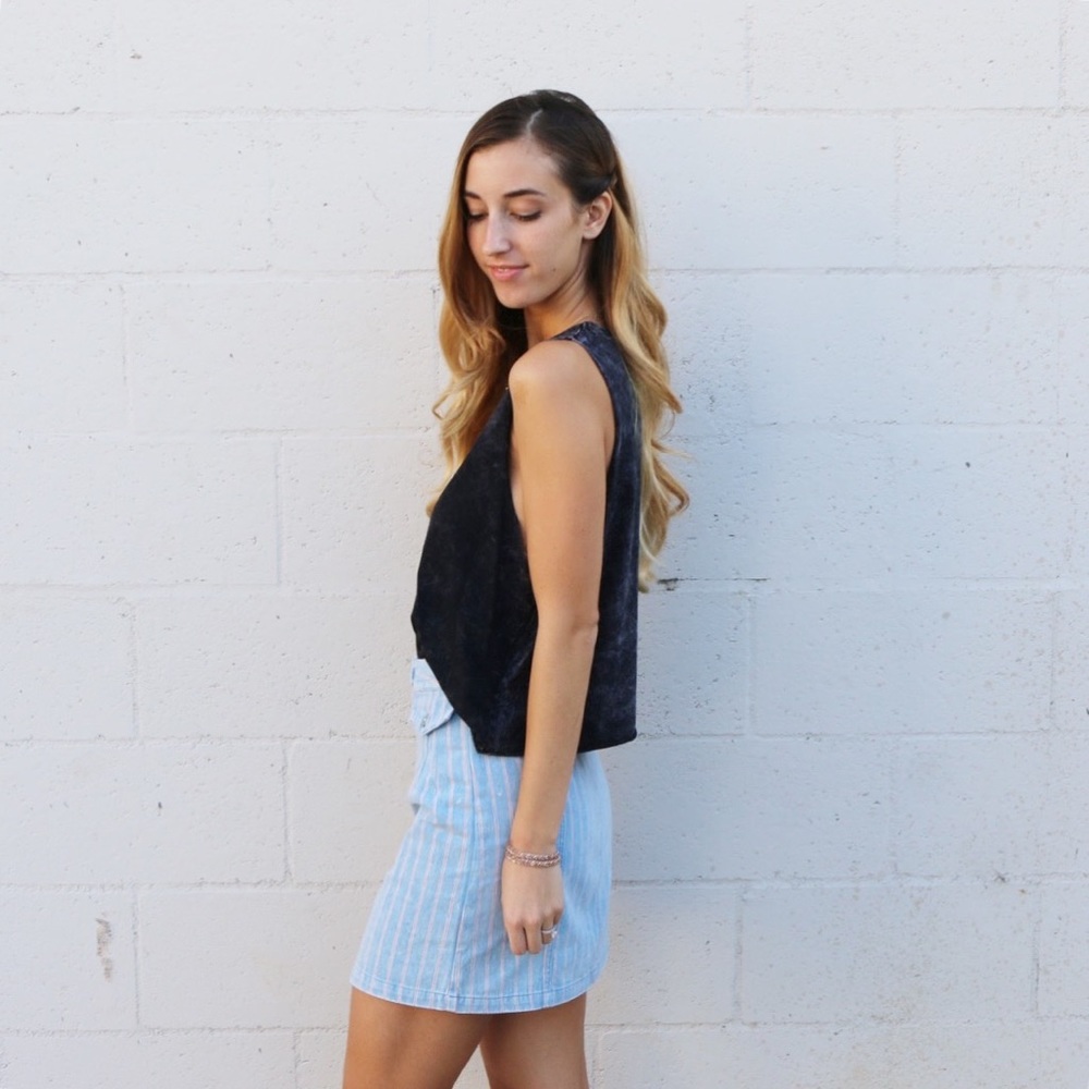striped denim skirt - Picture 4 of 5