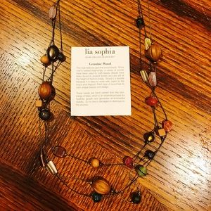 Lia Sophia NWT genuine wood necklace