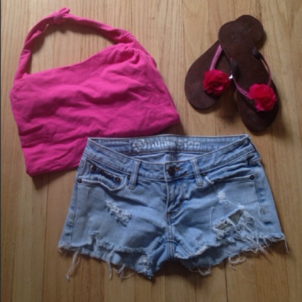 Distressed Jean Cutoff Shorts - size 0