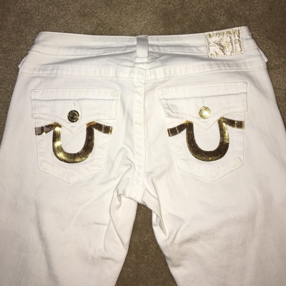 True Religion White Denim Jeans size 28x32
