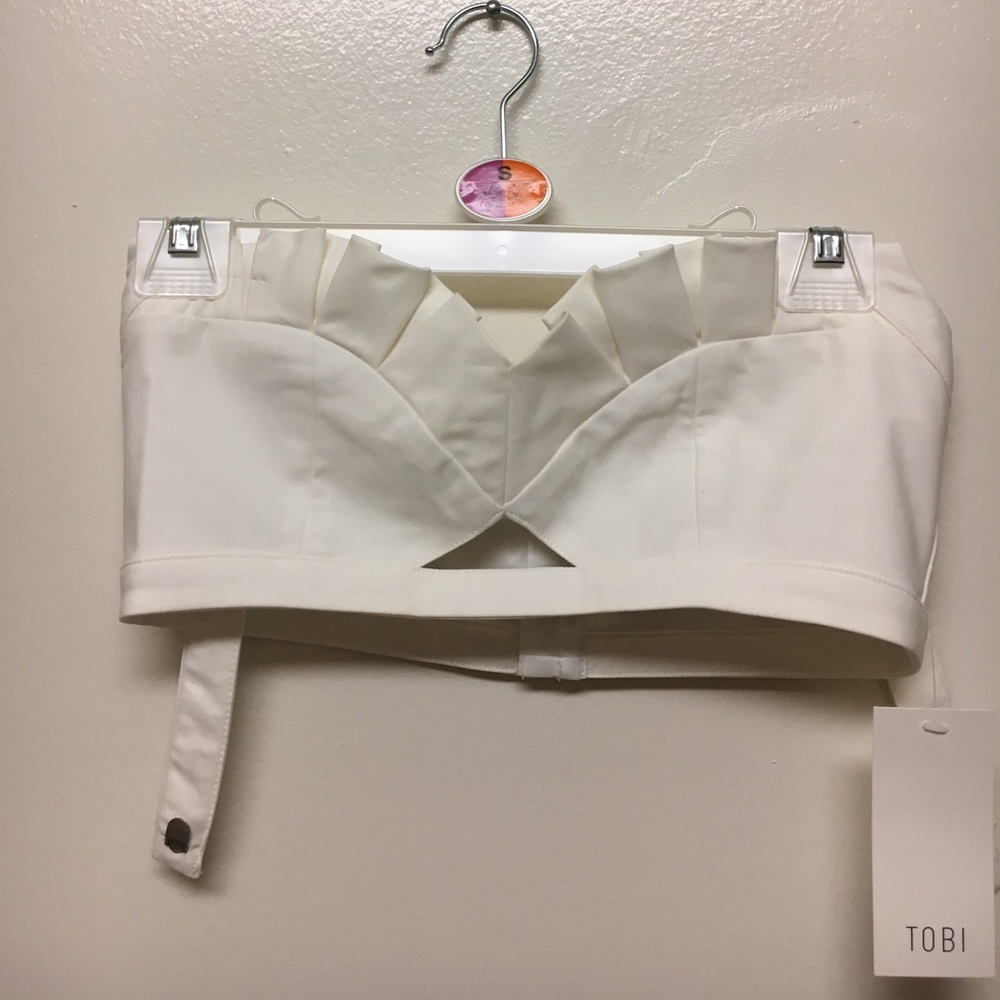 White Scalloped Halter Bra Top
