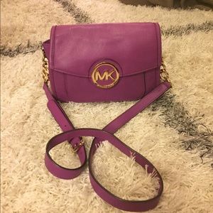 Rare Michael Kors Leather bag- bright purple/pink