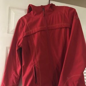 Red soft shell jacket