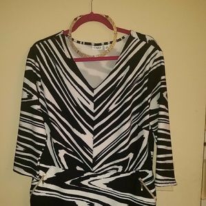 Black and White Sheath Midi Dress