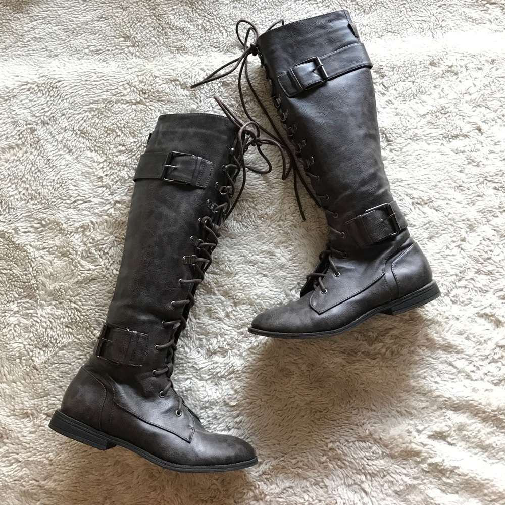 Knee High Lace Up Boots