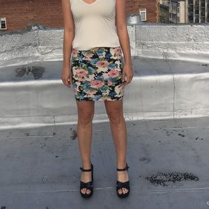 Body-con Floral Skirt