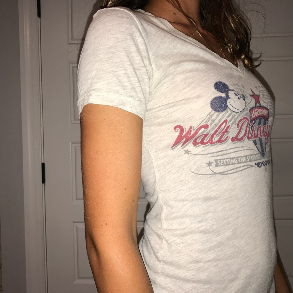 Disney parks, authentic heathered gray v-neck