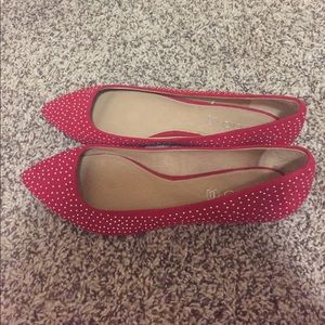Red flats! Size 10! Used once