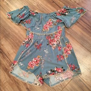 Rue 21 Romper - Blue - Off the Shoulder - M