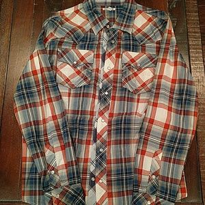 Mens true religion pearl snap button up shirt