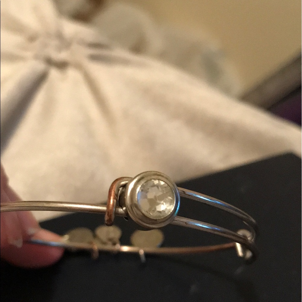 Gorgeous Silver Alex and Ani with sliding crystal