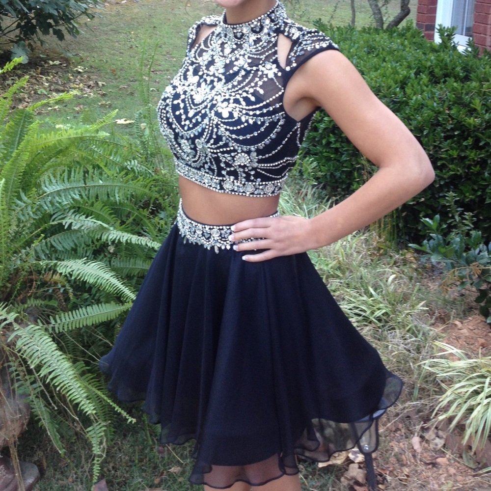 Black 2 piece Homecoming formal dress
