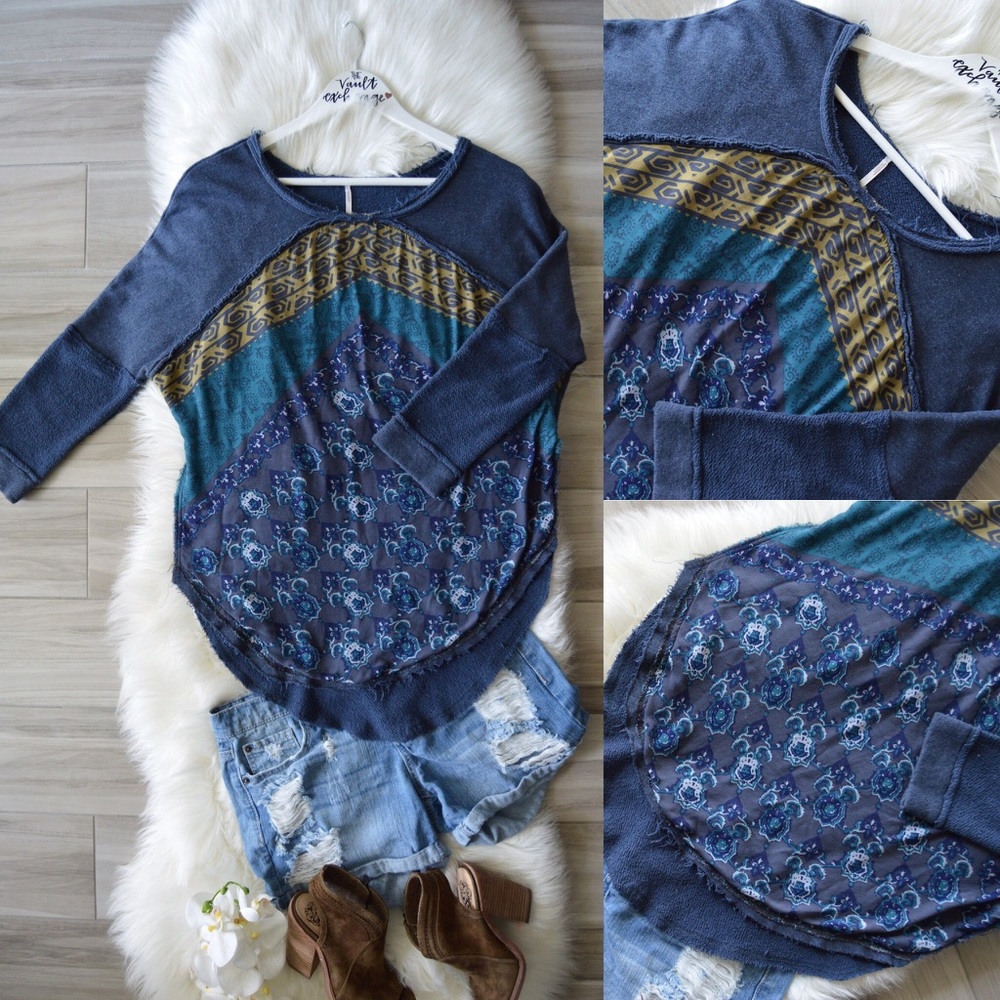 Free People print Tunic sweater