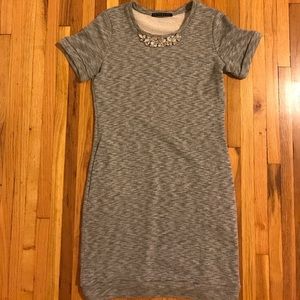 Embellished grey sweater dress size s. Like new!