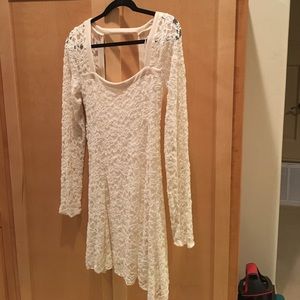 Cream lace dress. Free People