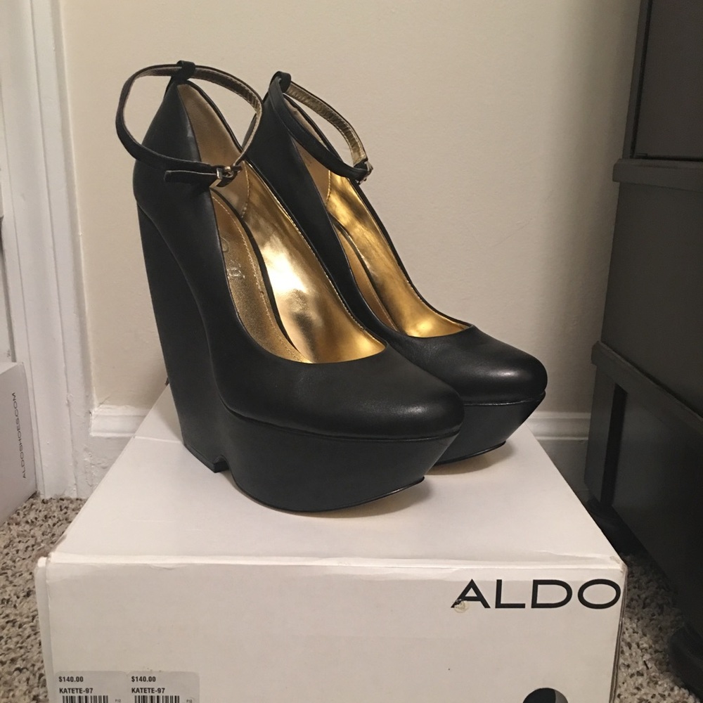 Aldo platform ankle-strap wedge