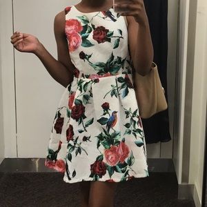 Floral Print Jacquard Dress