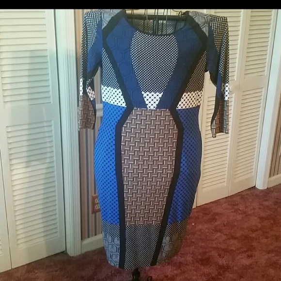 Cato Dresses & Skirts - Sexy bodycon abstract design midi dress