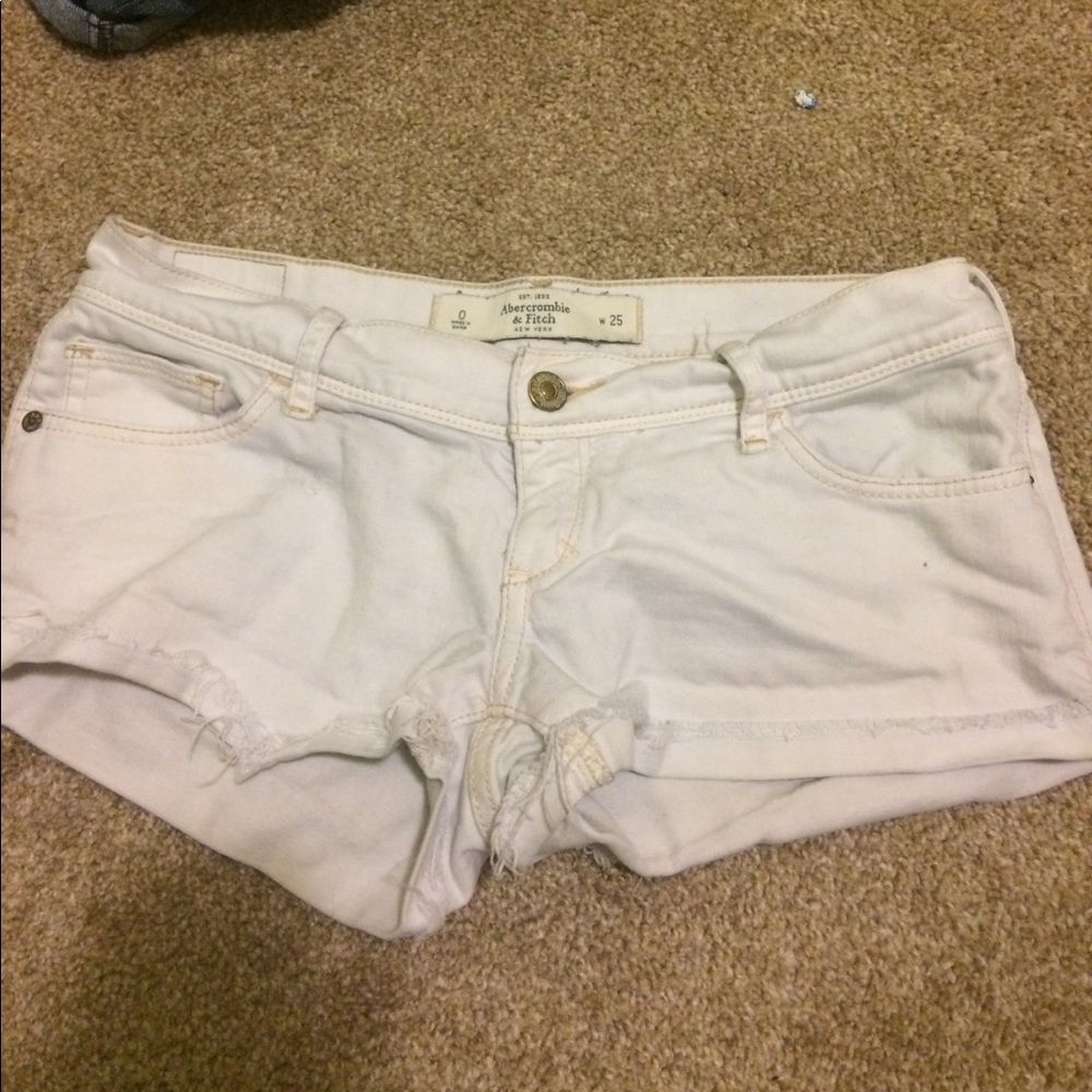 Abercrombie & Fitch White Low Rise Shorts