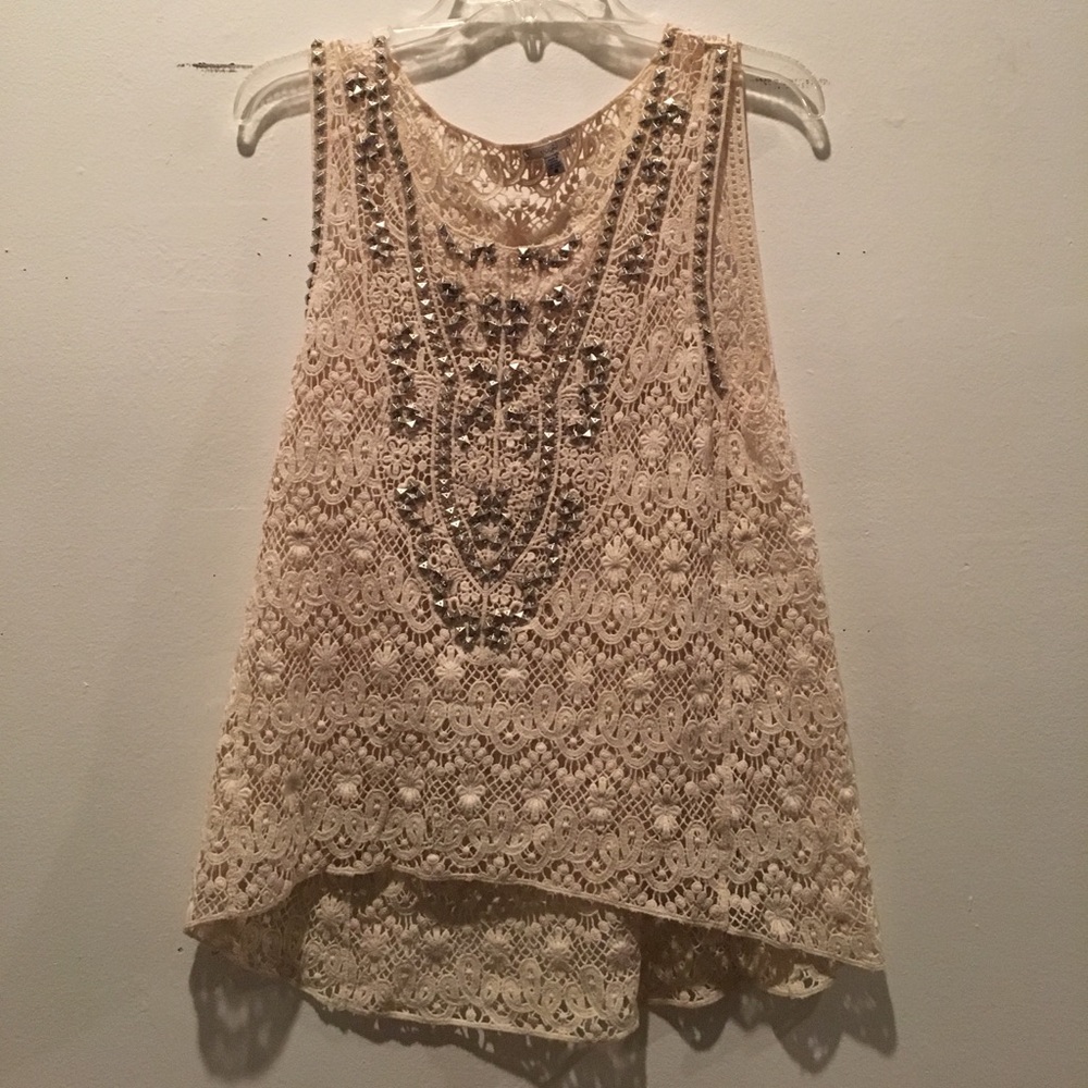 Ecoté lace studded top size S