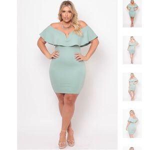 Frill bodycon Mint dress