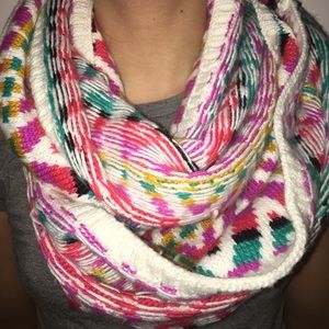 Multicolored infinity scarf