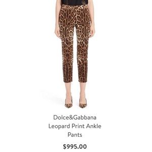 Dolce & gabbana leopard print pants size 44 US 8