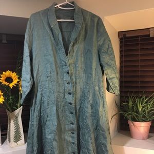 Cynthia Ashby Blue Button Down Dress