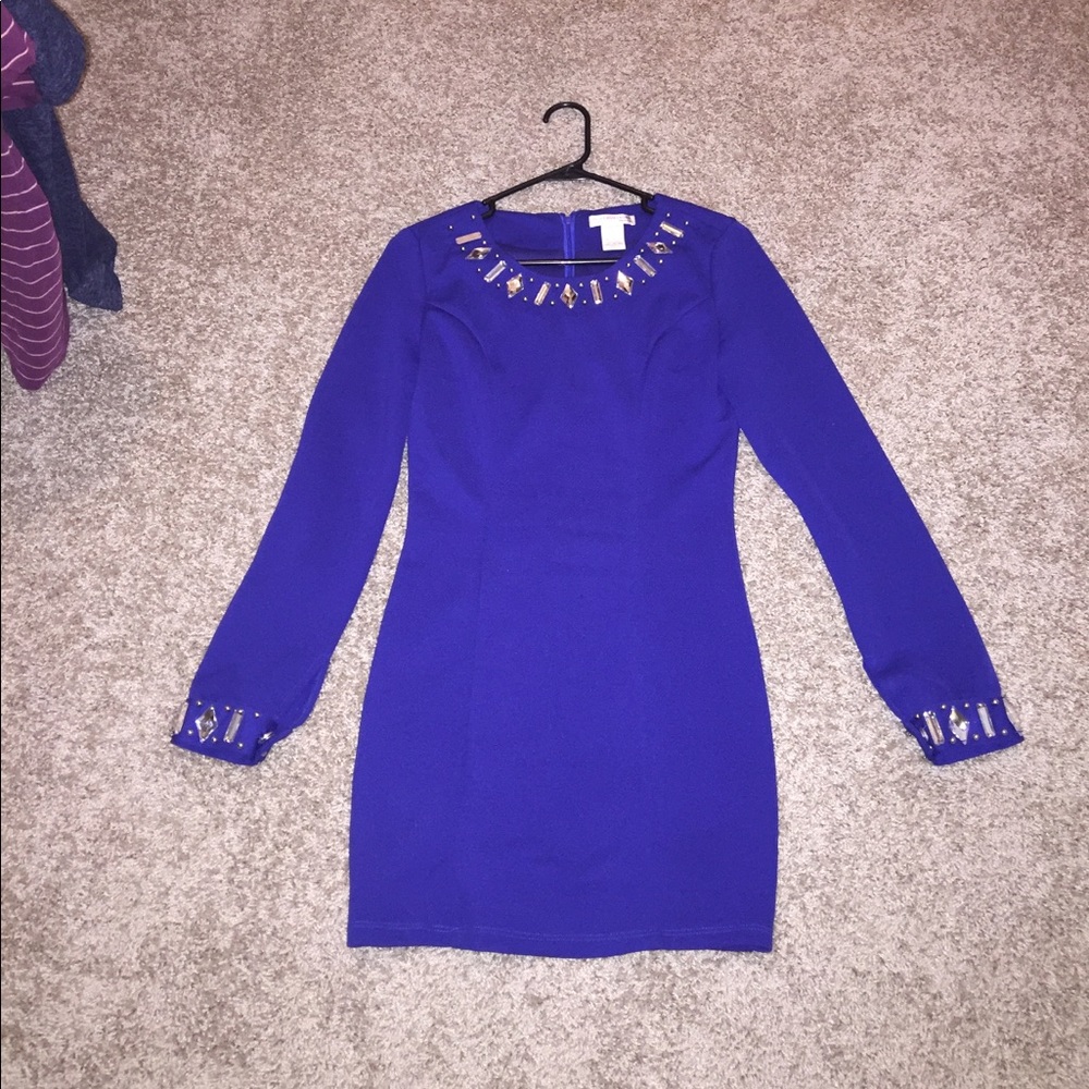 Royal blue mini dress