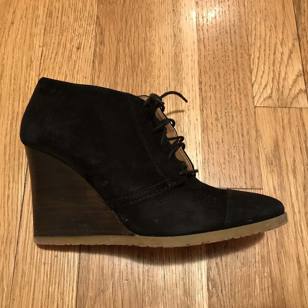 J.Crew Willem Wedge Booties in Black Suede 7