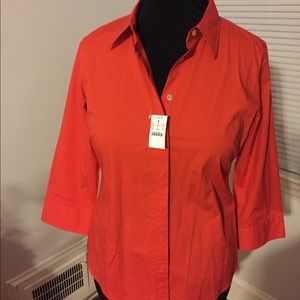 J.Crew XL red fitted button down shirt