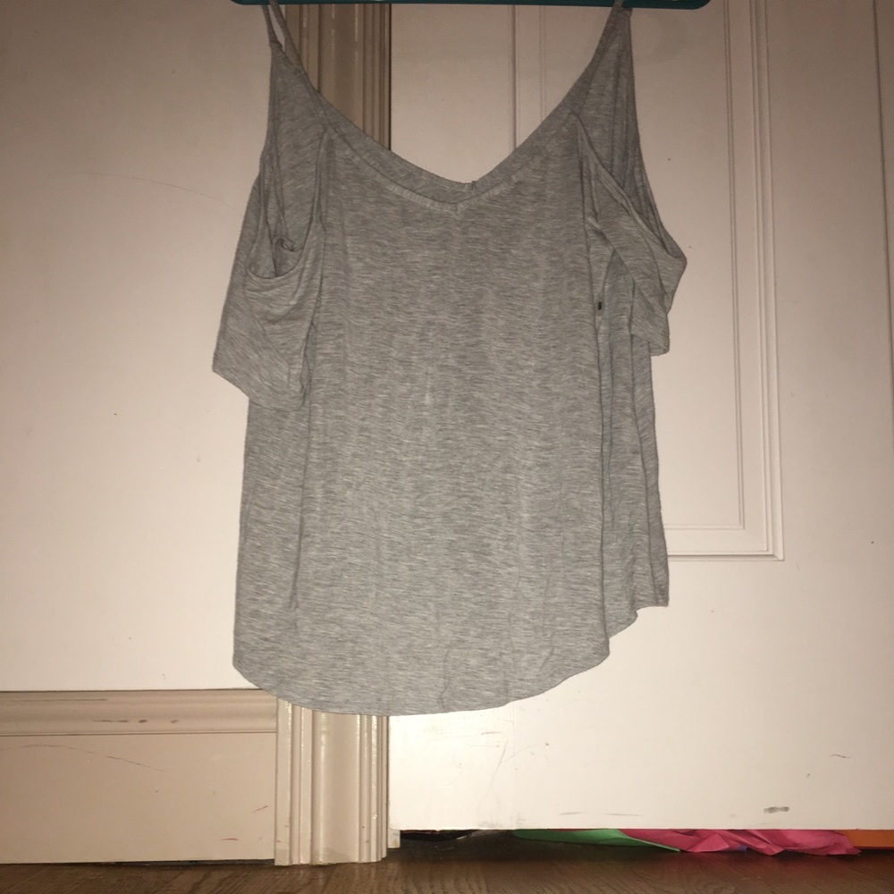 Aerie gray off the shoulder top