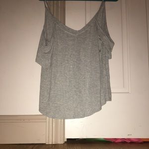 Aerie gray off the shoulder top