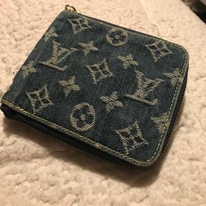 Louis Vuitton Denim Monogram Zip Wallet