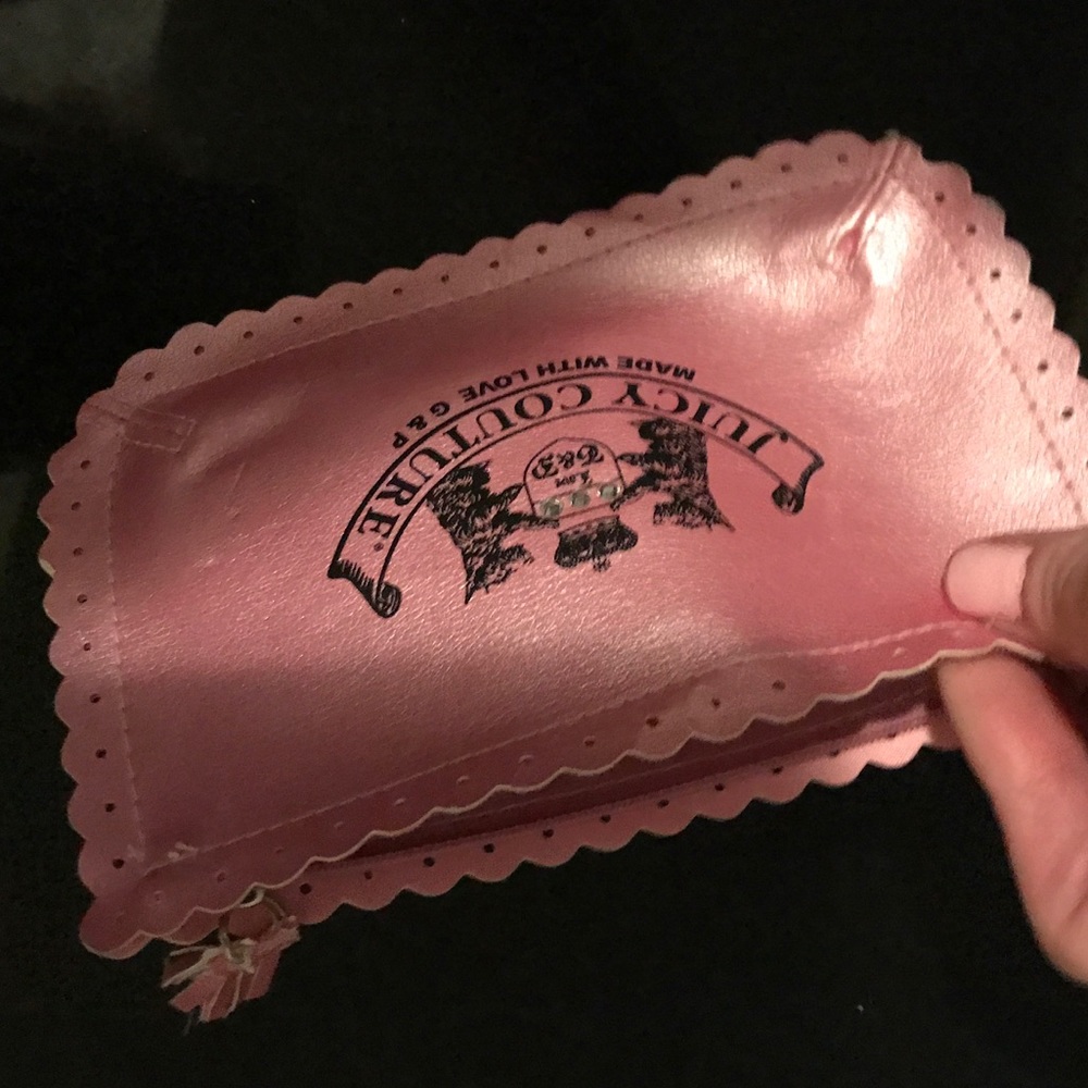 Juicy leather tassel zipper bag blush pink