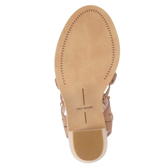 Dolce Vita luci ghillie lace up stacked tan sandal - Picture 6 of 8