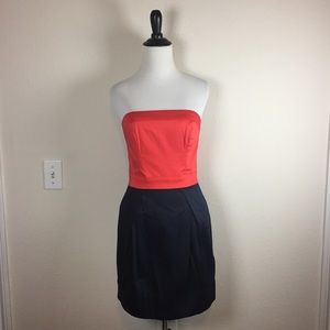NWT French Connection coral navy strapless dress 4