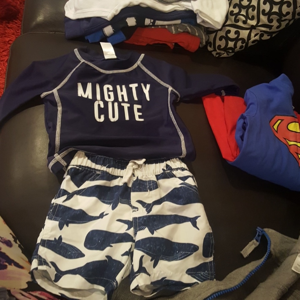 Baby boy whale swim suit