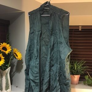 Cynthia Ashby Blue Linen Duster Vest