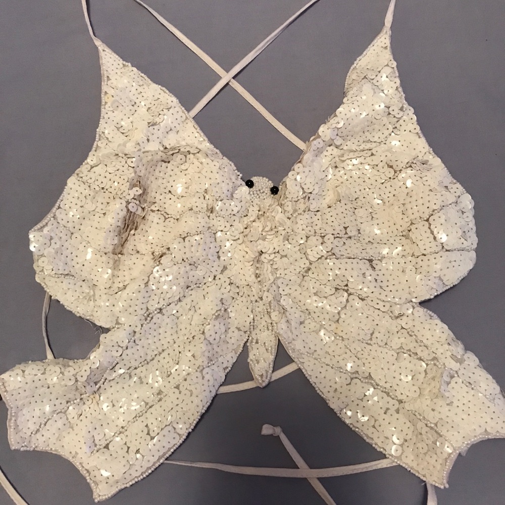 Small sequin butterfly crop top!