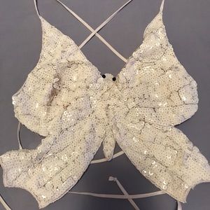 Small sequin butterfly crop top!