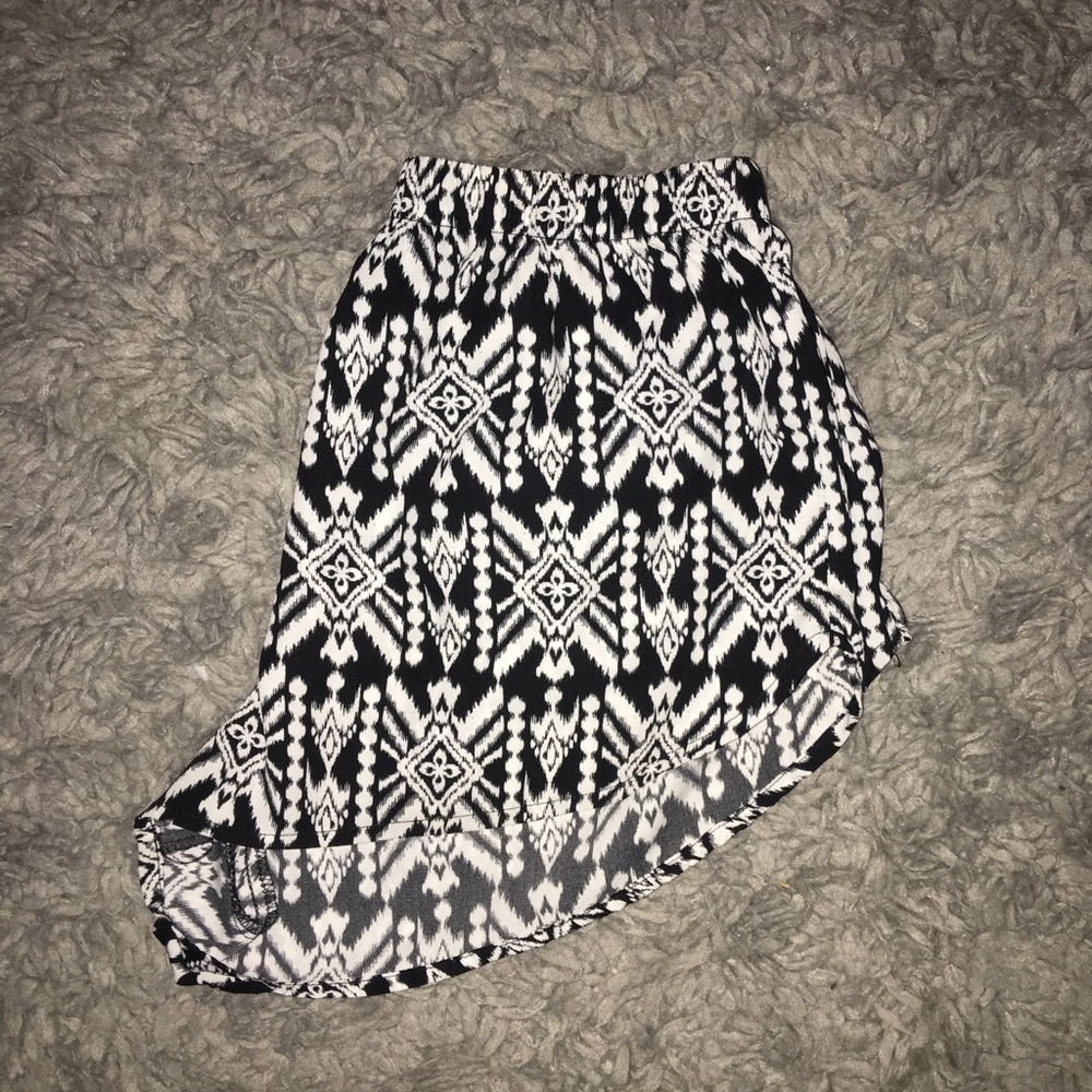 Black and white shorts