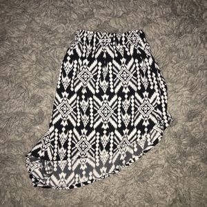 Black and white shorts