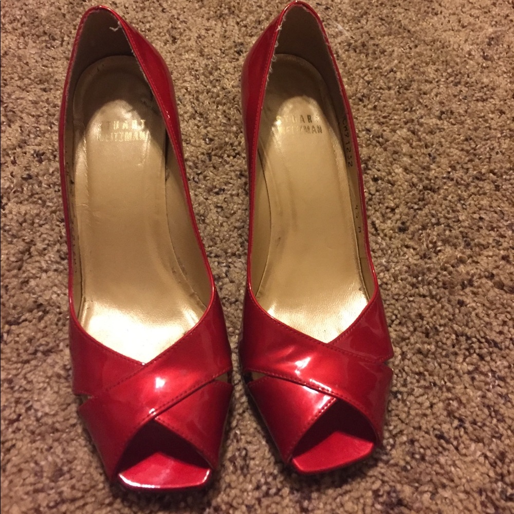 Stuart Weitzman Red Patent Leather heels