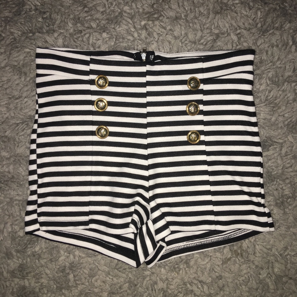 Black and white shorts