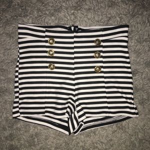 Black and white shorts